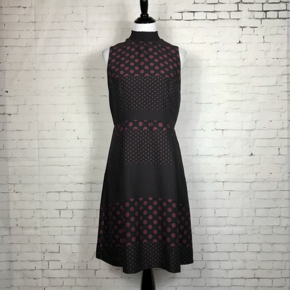Who What Wear Dresses & Skirts - NWOT Purple Dots Mock Neck Sheath Dress